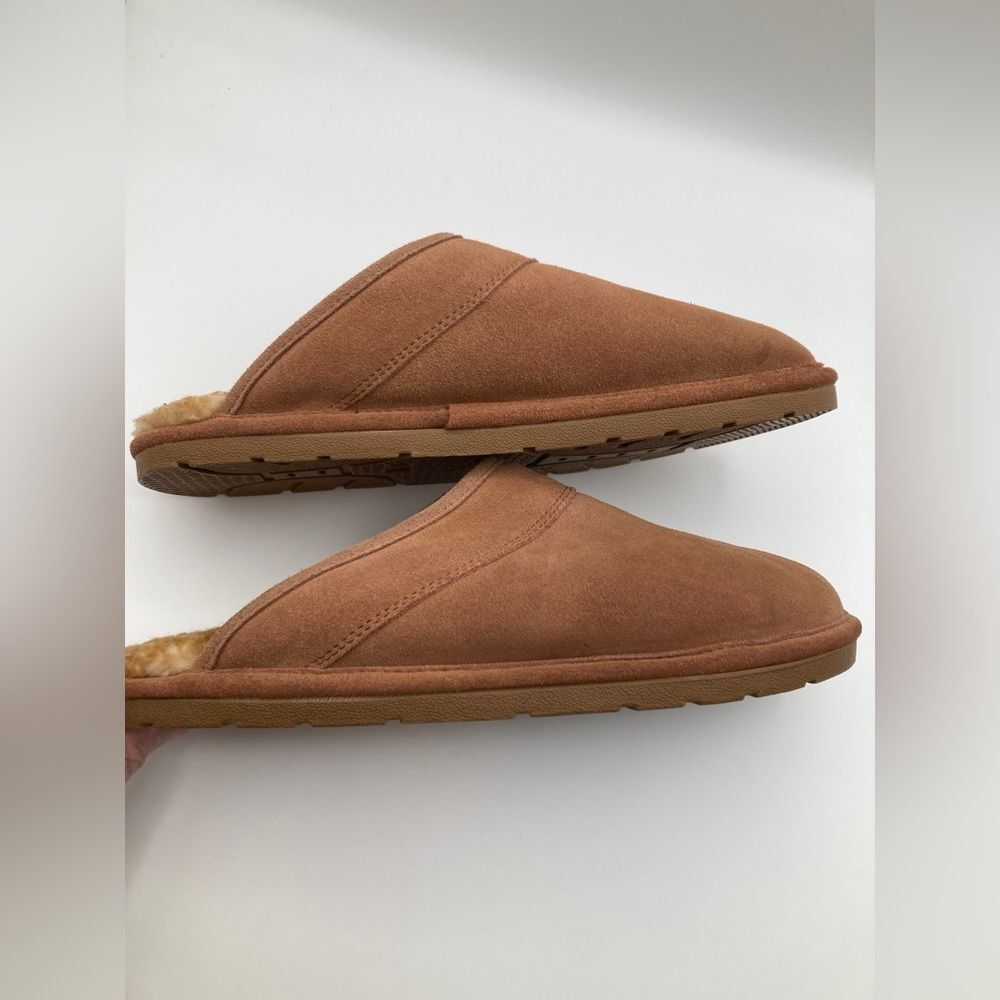 RJ’s Fuzzies Indoor Lined Slippers Men’s Size XL Chestnut Comfy EUC Slip On - Picture 5 of 8
